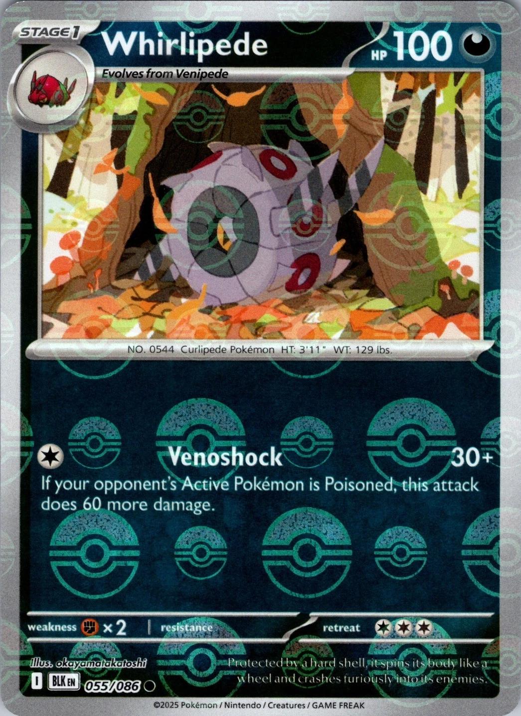 Black Bolt Whirlipede [Poke-Ball] Pokémon card
